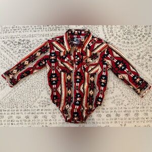 Wrangler Western Pearl Snap Shirt Infant Sz 24 Months